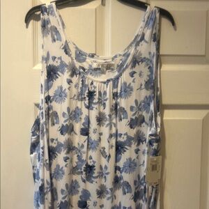 NWT Sz 2x blue floral nightshirt by Ellen Tracy